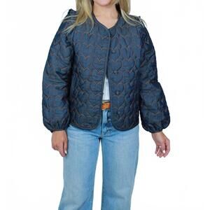 NEW EMILY LOVELOCK women's brenda jacket in dark blue
